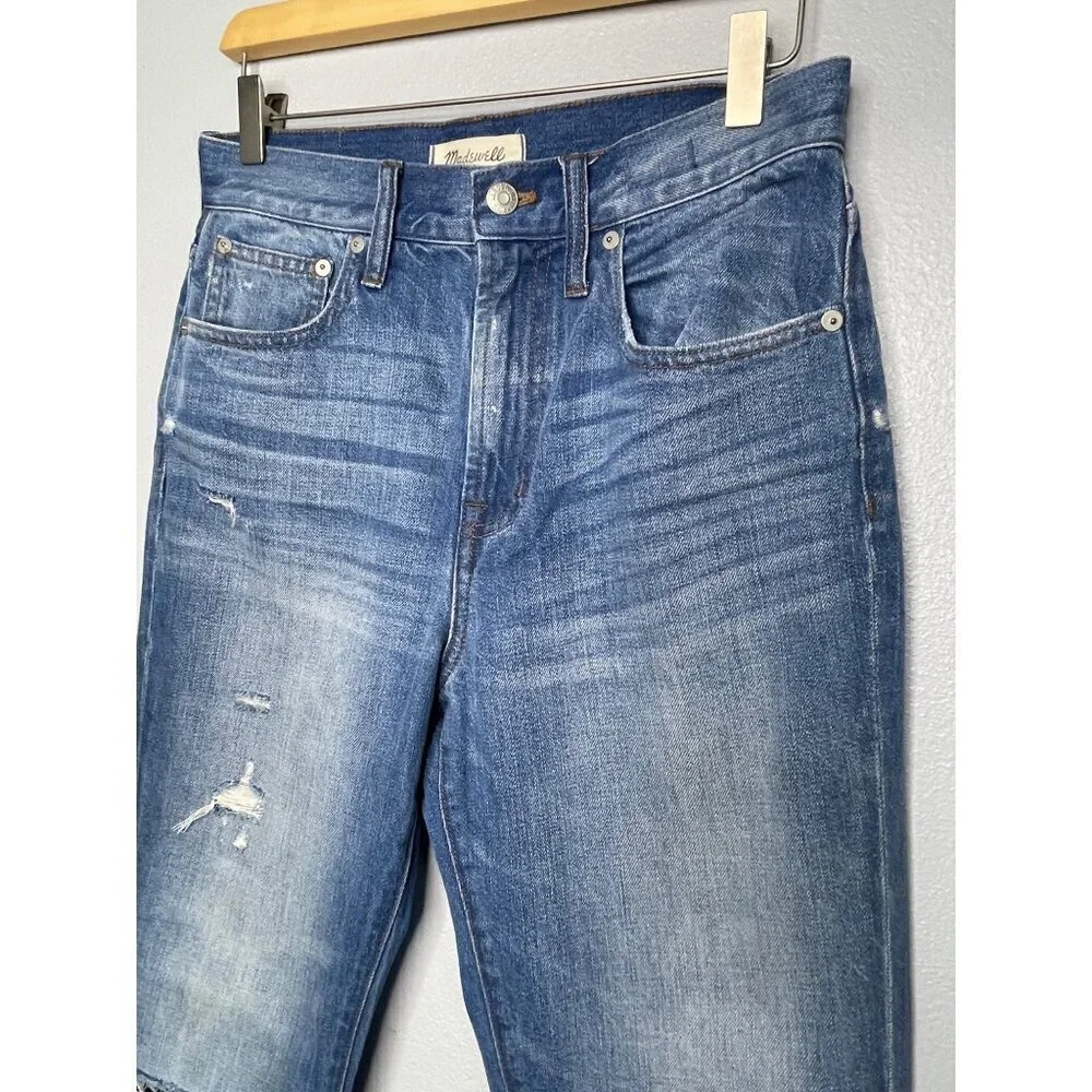 Madewell Womens The Perfect Vintage Blue Jean Distressed SZ 27 High Rise - Picture 6 of 12